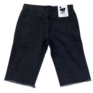 NWT Sandrine Rose x FREE PEOPLE High Rise Bermuda Black Denim Shorts Size 27